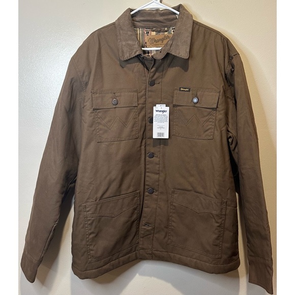Wrangler Men’s Lined Canvas‎ Barn Chocolate Chip Coat Size XL - NWT - Picture 1 of 7